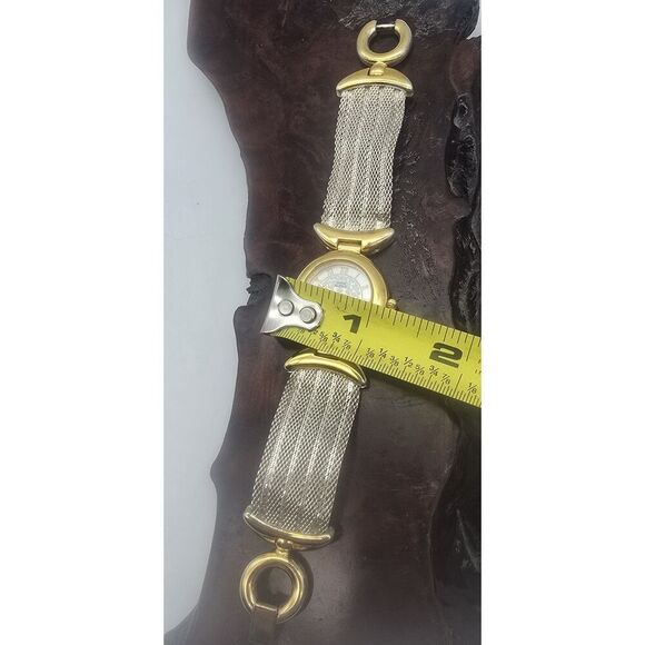 ANNE KLEIN II WOMEN'S Two Tone Mesh BAND WATCH New Battery ~ Vintage - Picture 5 of 14